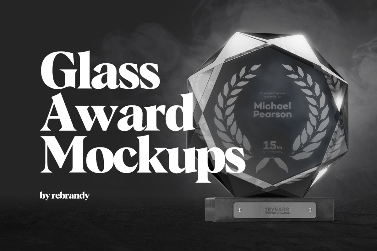 Glass Award Mockups, an Advertising Mockup by rebrandy (Photo 1 of 10)