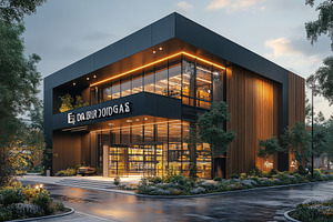 Modern architectural design of a com, a Photo by Tanuart
