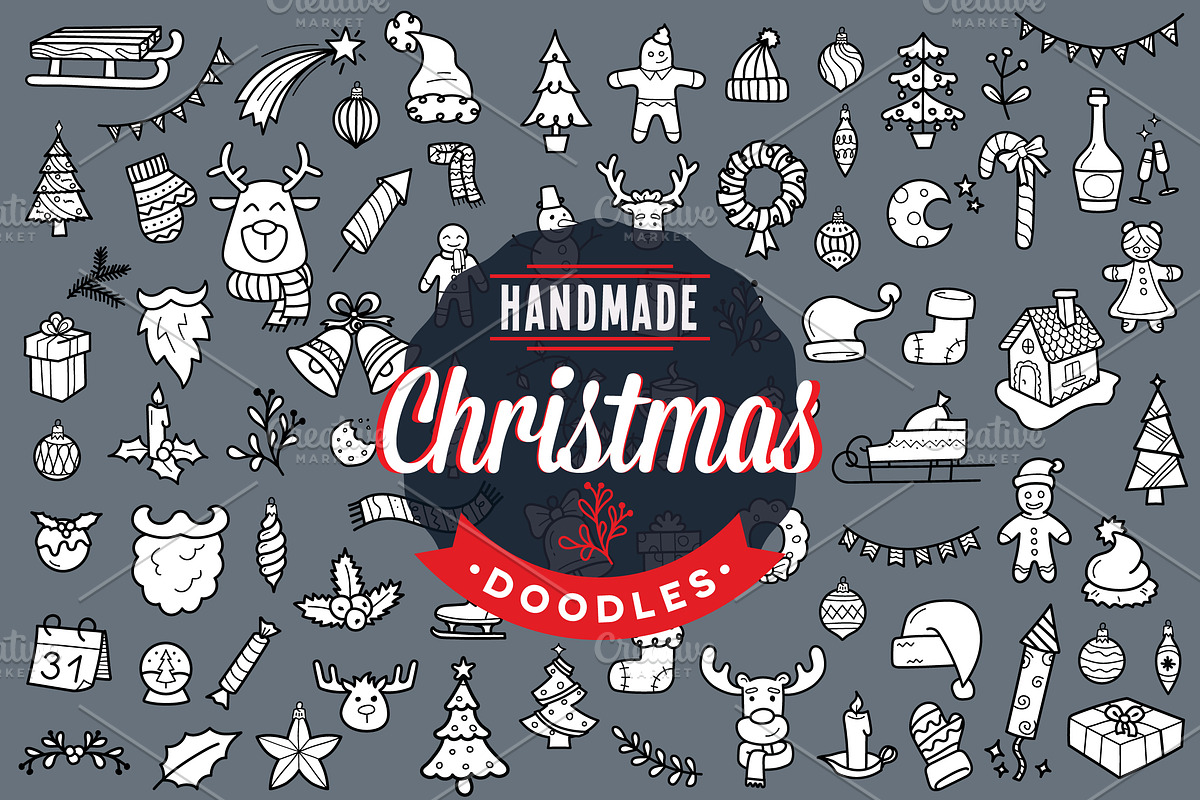 Handmade Christmas Doodles, an Object Graphic by Scredeck (Photo 1 of 5)