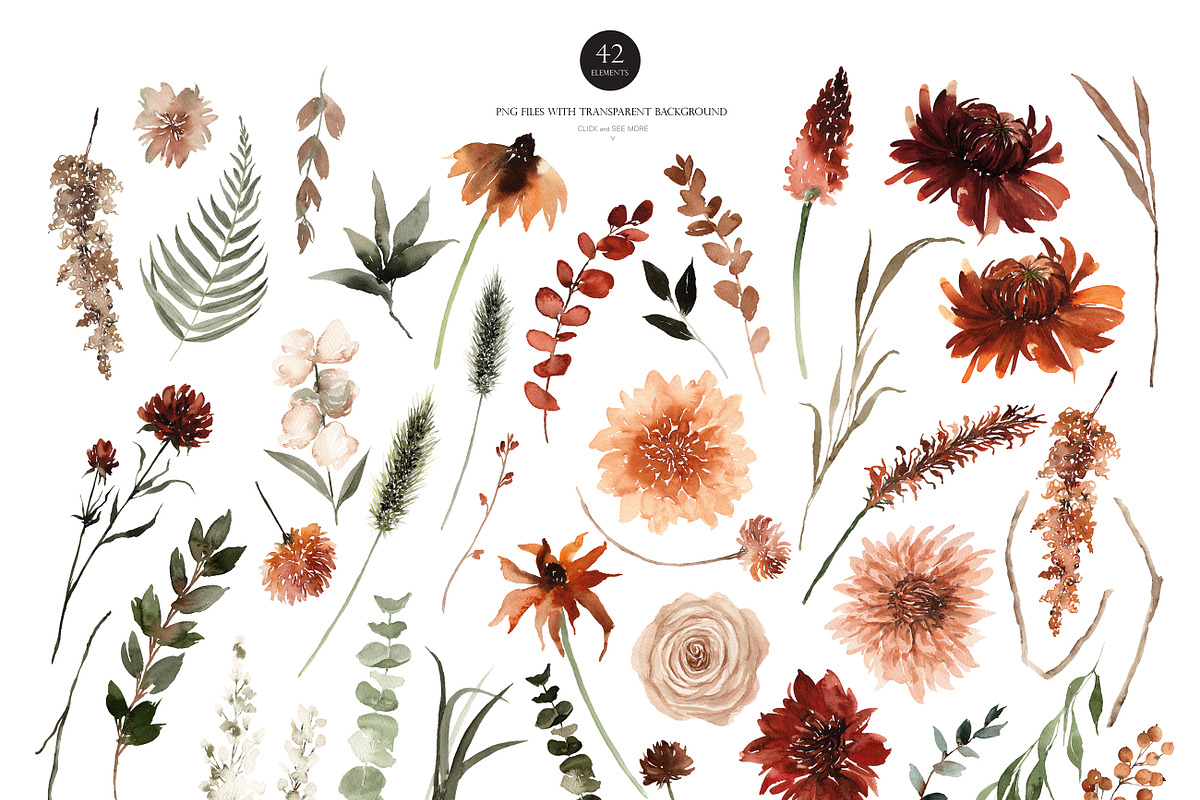 Watercolor Flower -Terracotta Floral, an Illustration by Beigetime (Photo 10 of 13)