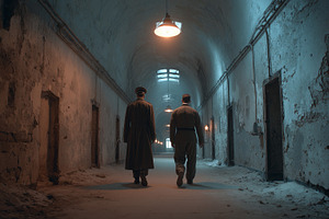 Two men in military uniforms walk, a Person Photo by MistyDay