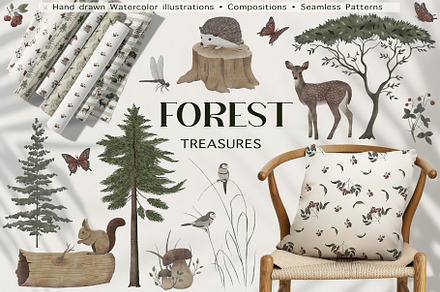 Watercolor Forest Collection, a Decorative Illustration by ApetekMarket