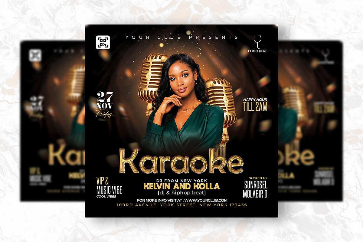 Karaoke Party Flyer Design Template, a Flyer Template by Shajib Shikder (Photo 2 of 2)