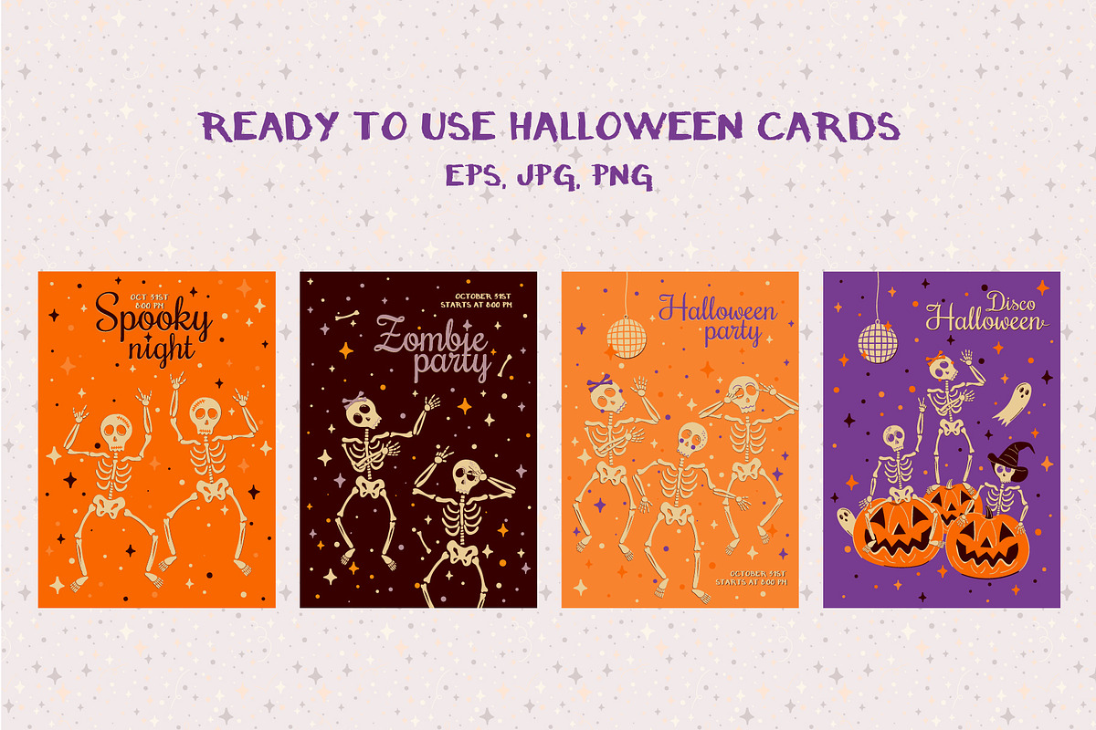 Disco Skeletons Halloween Collection, a Pattern Graphic by Zim Varezhkin (Photo 4 of 6)