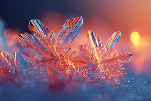 Glistening ice crystals in warm winter light, a Holiday Photo by AlyaAnd