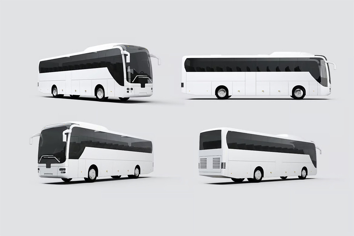 Coach Bus Mock-Up, a Product Mockup by DesignRushMarket (Photo 2 of 7)