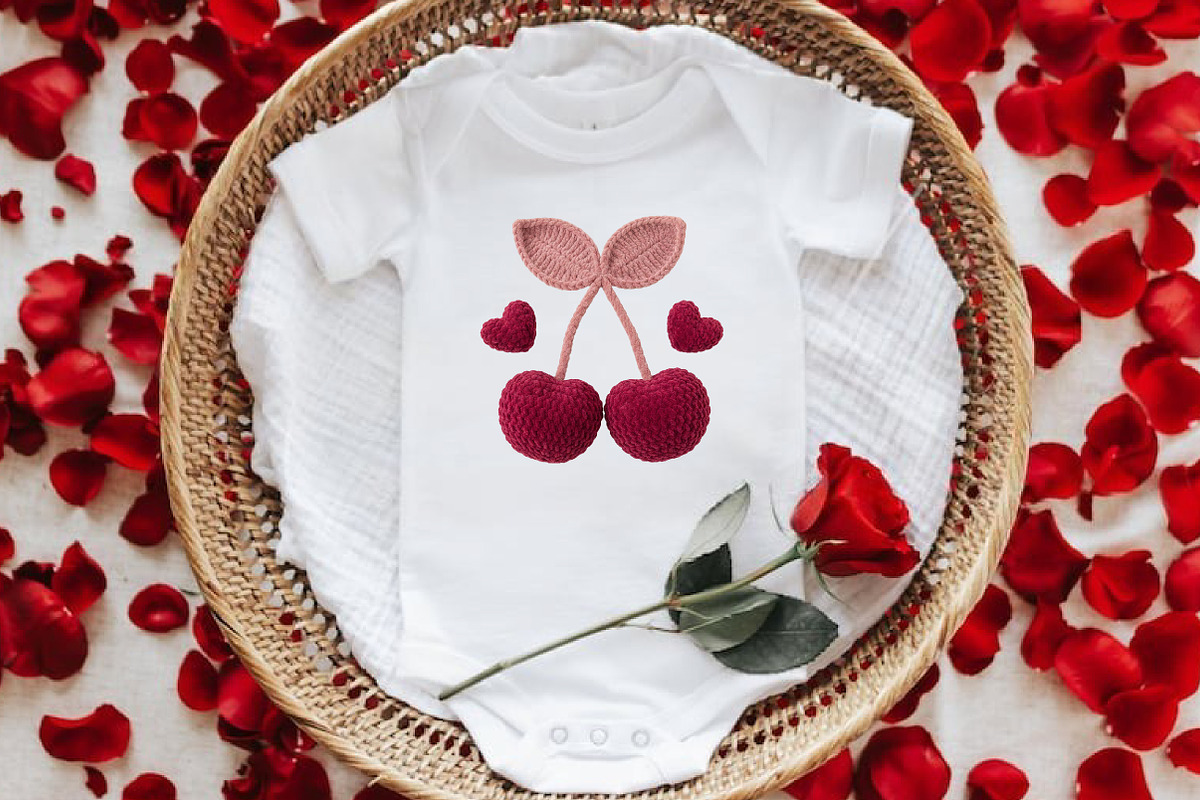 Faux Crochet Valentines Day Cherry, an Illustration by DreamArtGraphic (Photo 6 of 6)