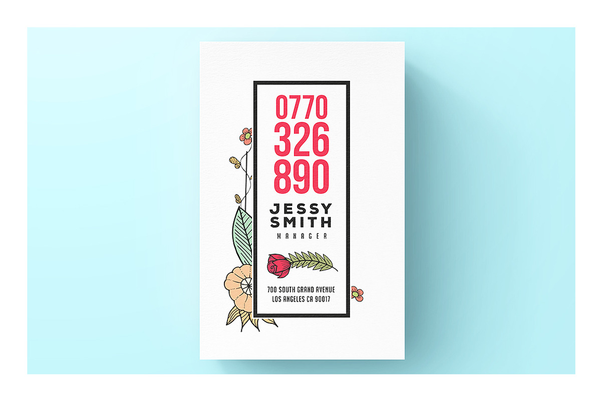 Floral Business Card, a Business Card Template by FlatlineRo (Photo 3 of 3)