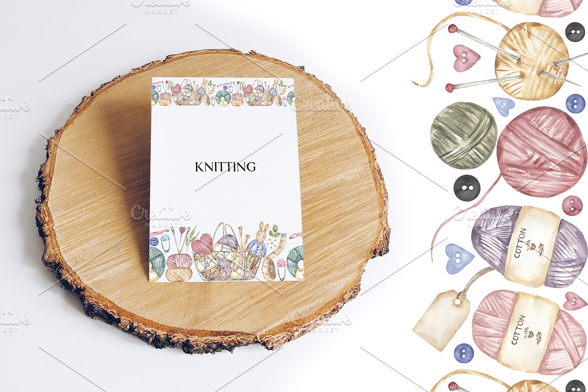 Watercolor Knitting Collection, a Work Illustration by MayaNavits (Photo 12 of 13)