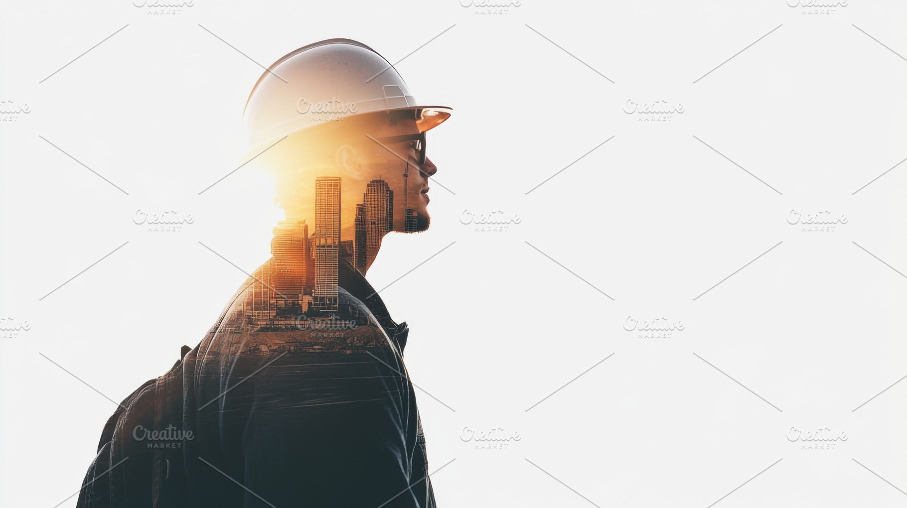 Double exposure of construction work, a Photo by Dvoevnore photos