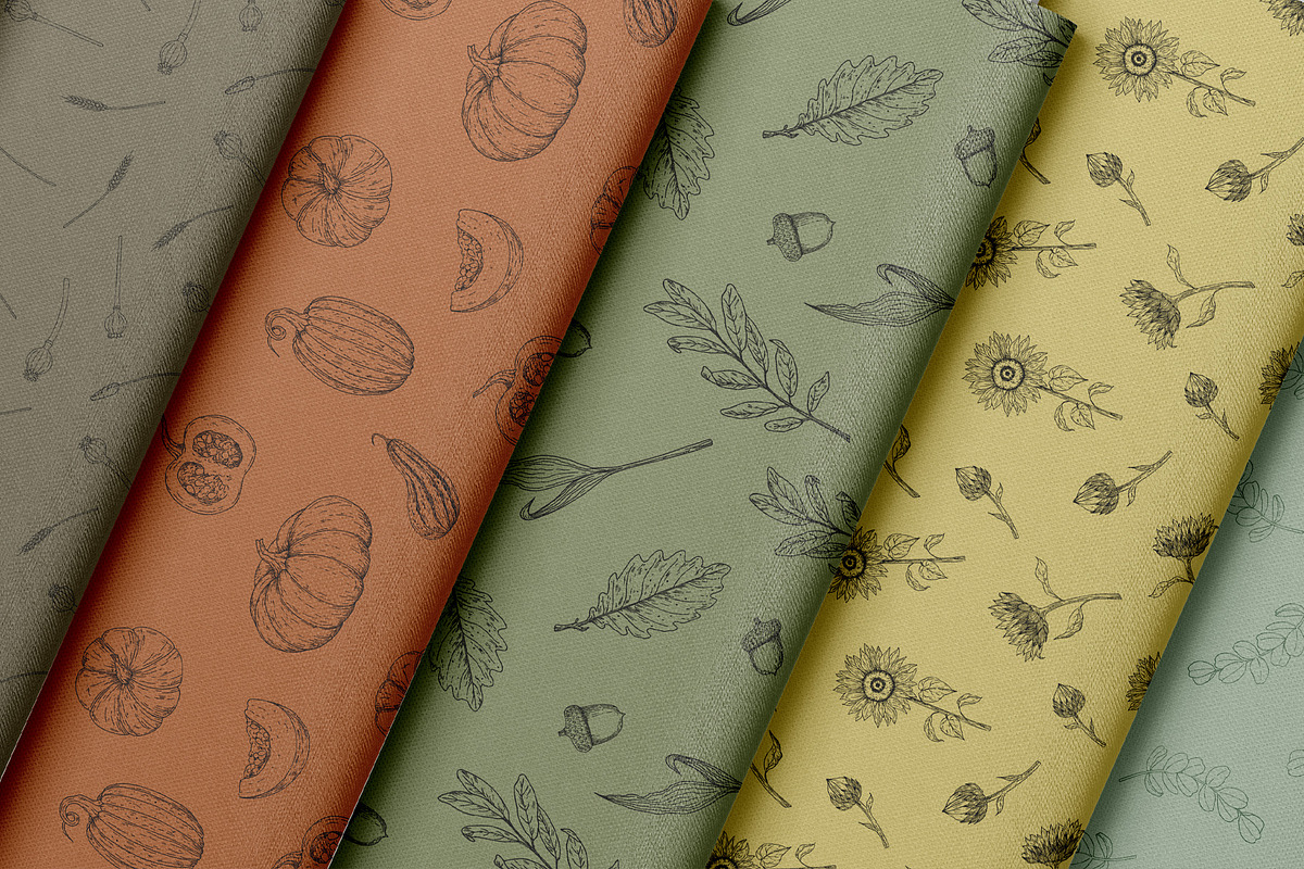 AUTUMN|Botanical line art collection, a Seasonal Illustration by Navenzeles (Photo 10 of 16)