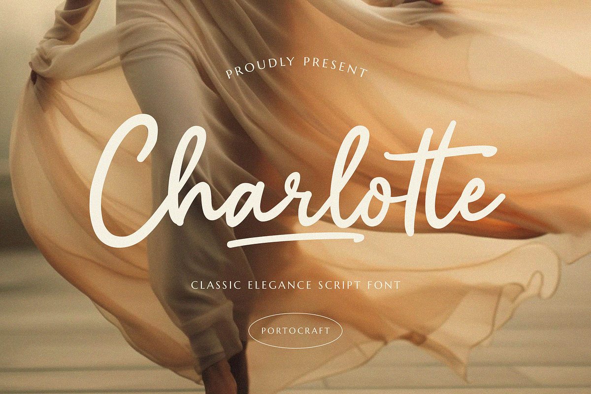 Charlotte Classic Elegance Script, a Handwritten Font by Portocraft (Photo 1 of 10)