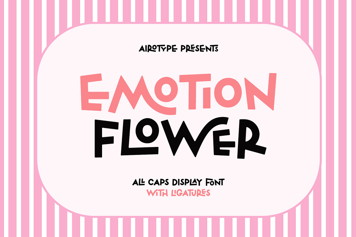 Emotion Flower - All Caps Display, a Sans Serif Font by Airotype (Photo 1 of 12)