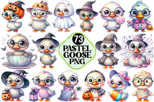 Spooky Pastel Chibi Goose PNG, an Illustration by Pixels.Craft
