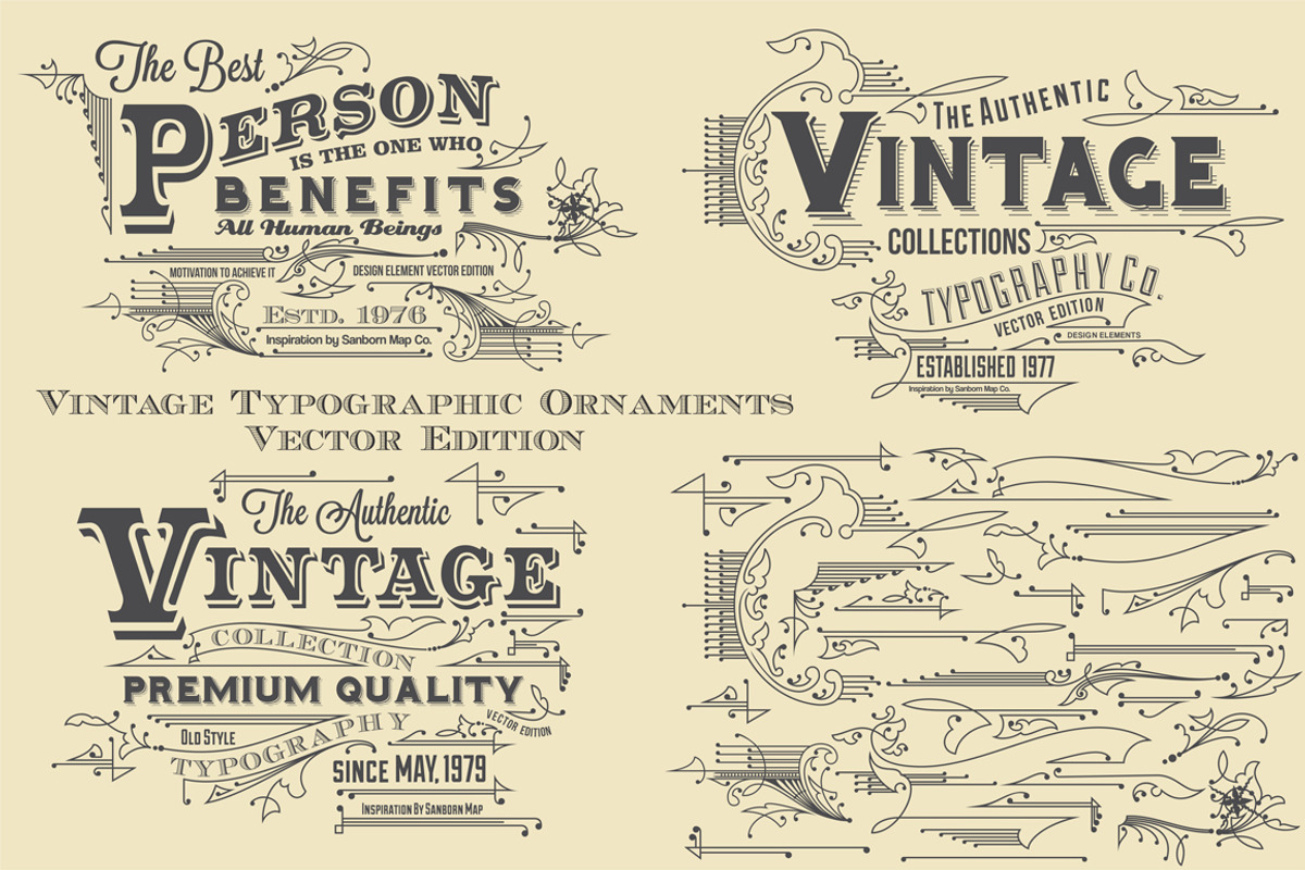 Vintage Typographic Ornaments, an Object Graphic by G7