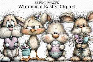 Whimsical Easter Clipart Bundle, an Illustration by Craft Nest