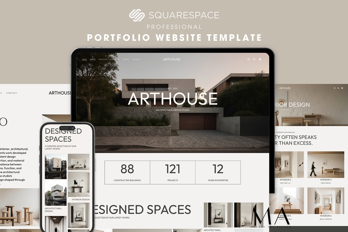 Squarespace Portfolio Template, a Squarespace Template by Mockup Art Atelier (Photo 6 of 10)