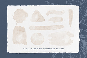 Cloudy Watercolor Brushes Vectors