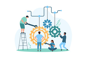 System machines settings hardware, a Technology Illustration by Flashvector