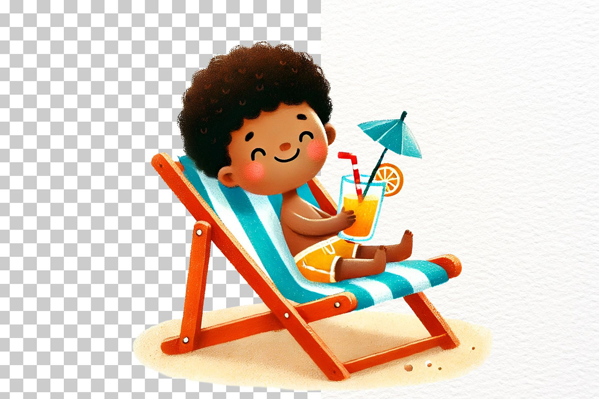 Cute Beach Children Clipart, a Seasonal Illustration by Nicolle's Colorful Art (Photo 7 of 8)