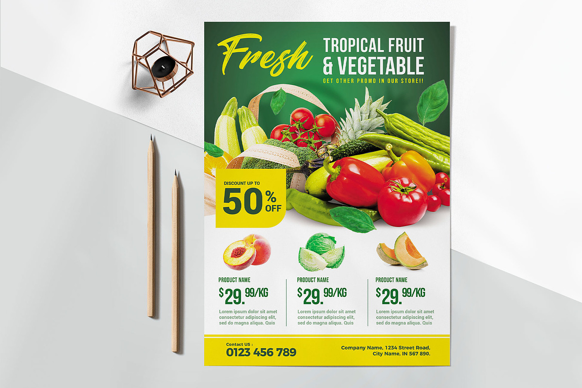 Supermarket Grocery Flyer Template, a Flyer Template by jobnabru (Photo 2 of 2)