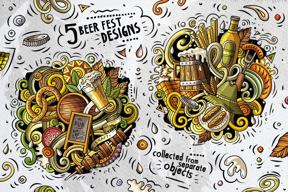 Beer Fest Cartoon Doodle Big Pack, an Object Graphic by BALABOLKA (Photo 6 of 9)