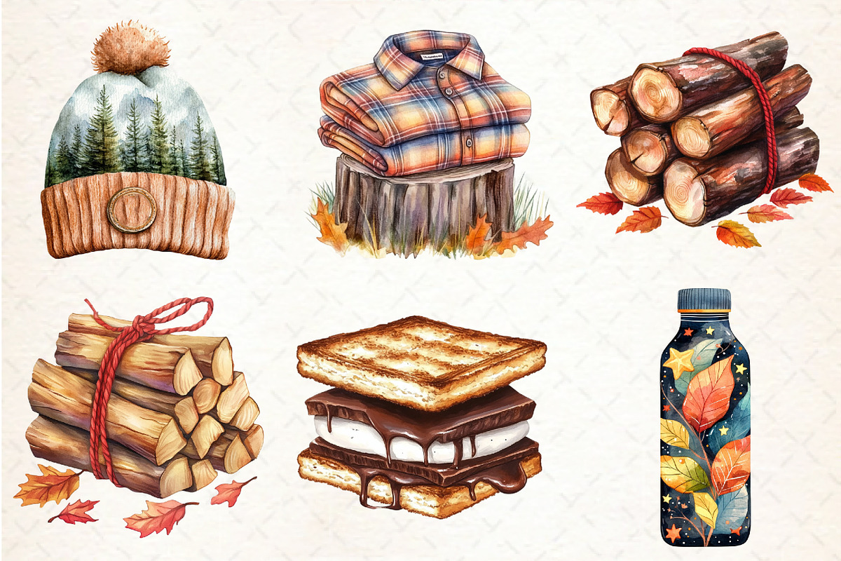 Autumn Camping Trip Clipart, an Illustration by Libby Wishes (Photo 2 of 7)
