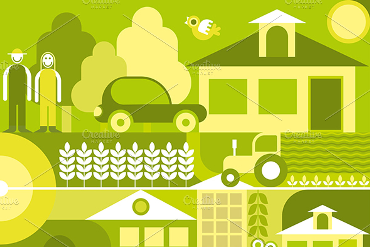 Village landscape vector artworks, an Illustration by danjazzia