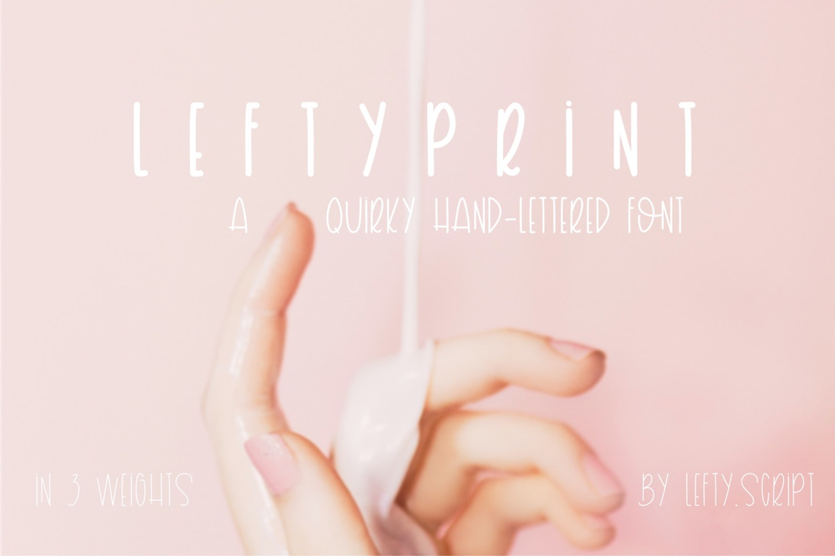 Lefty Print - Hand Lettered Font, a Sans Serif Font by lefty.script (Photo 1 of 3)