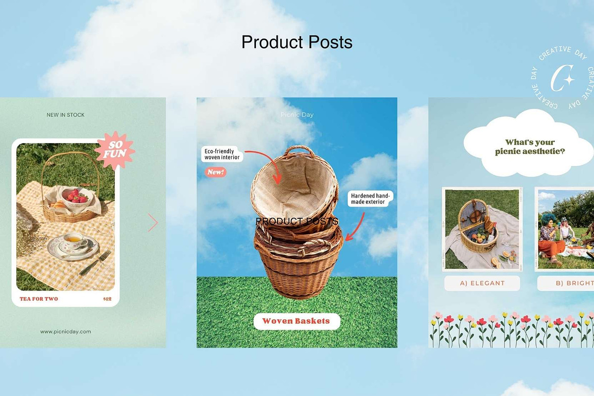 Picnic Day Canva Instagram Posts, a Social Media Template by Creative Day (Photo 4 of 8)
