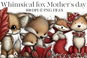 Whimsical fox Mother's day clipart, an Illustration by Designworld (Thumbnail 1 of 7)