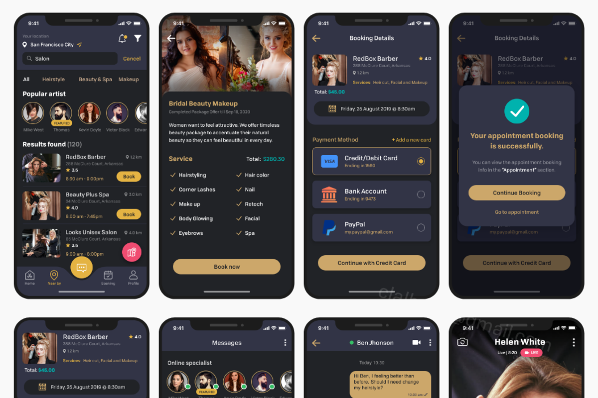 Barber & Salon UI Kit, an App Template by UX Design Master (Photo 13 of 13)