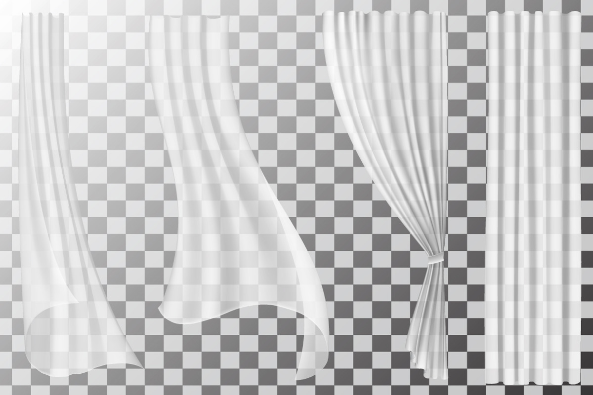 Set vector transparent curtains, a Decorative Illustration by belander (Photo 3 of 3)