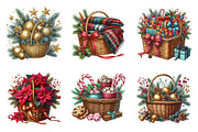 Christmas Gift Basket Clipart Bundle, an Illustration by SinaCreation (Thumbnail 5 of 7)