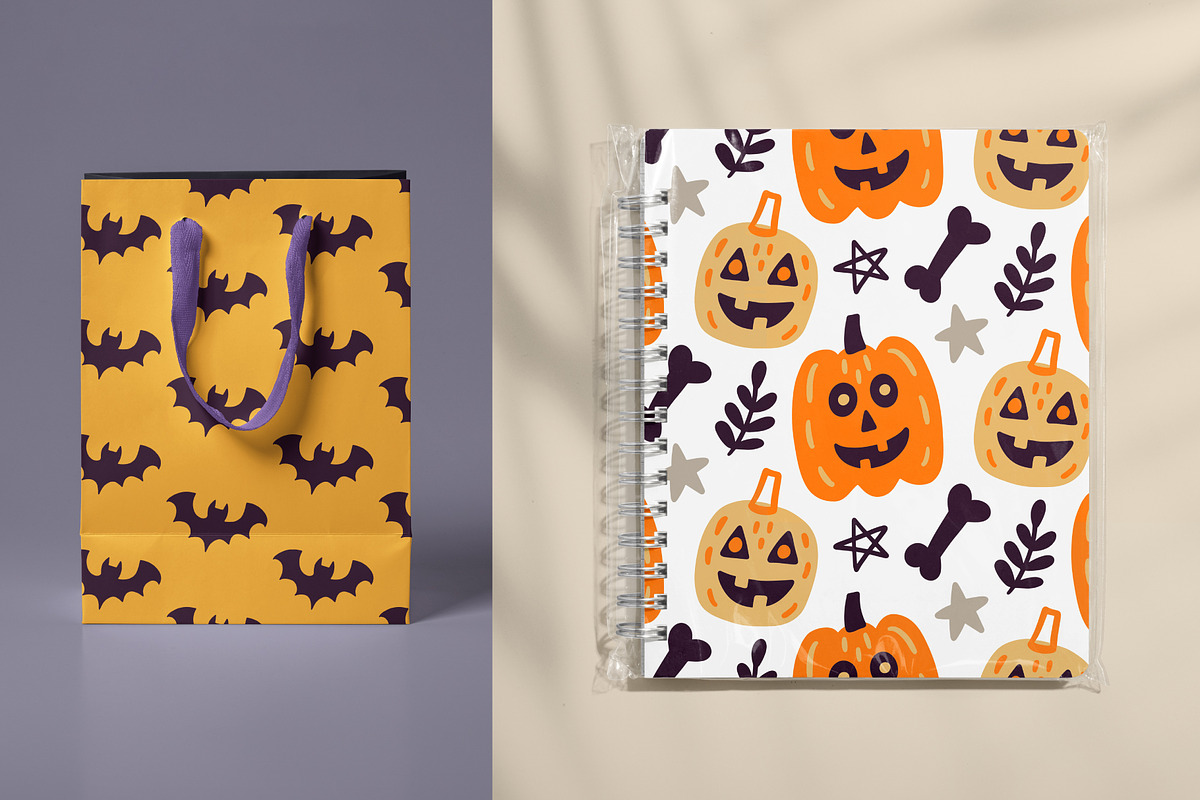 Halloween Funny Patterns Pack, a Pattern Graphic by Katrinelly (Photo 5 of 13)