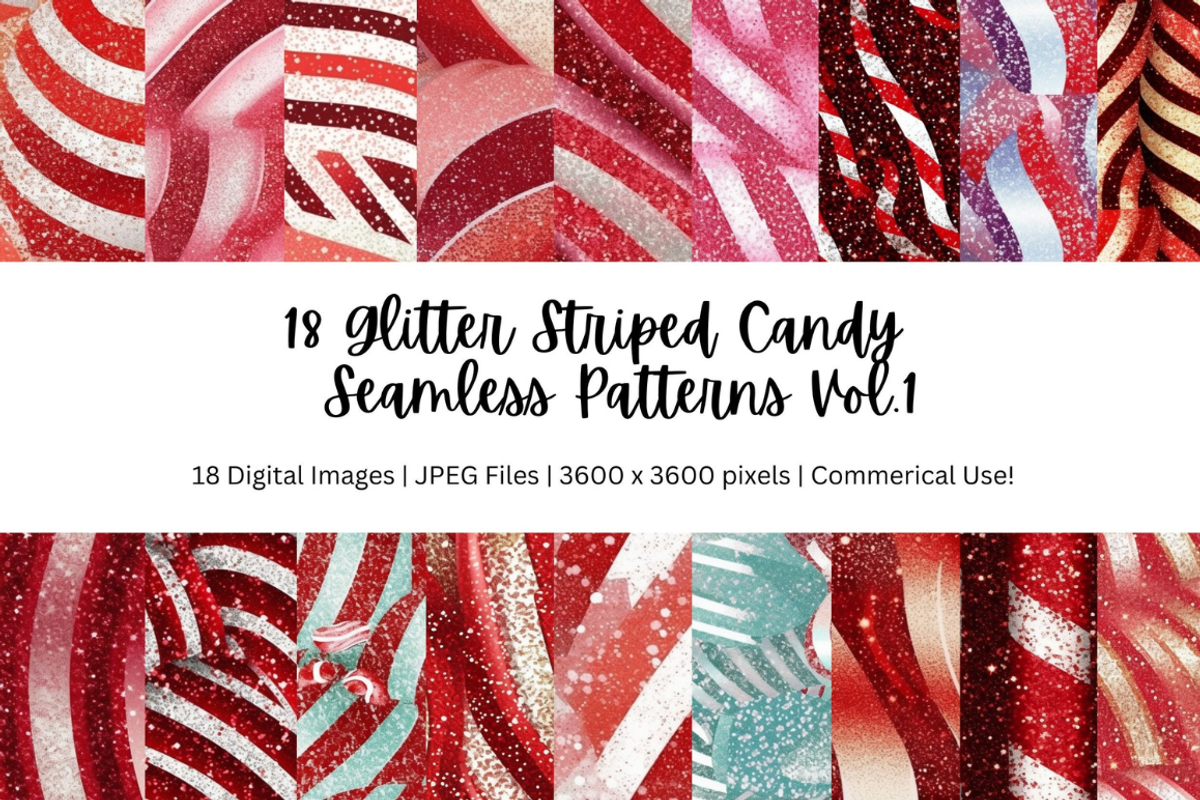 Glitter Striped Candy Seamless, a Pattern Graphic by PrintablesByFranklyn (Photo 3 of 8)