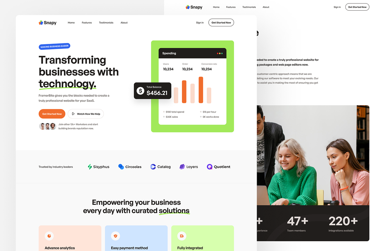 Snapy - Multi-Layout SaaS Figma, an UI Kit Template by FinestDevs (Photo 3 of 4)