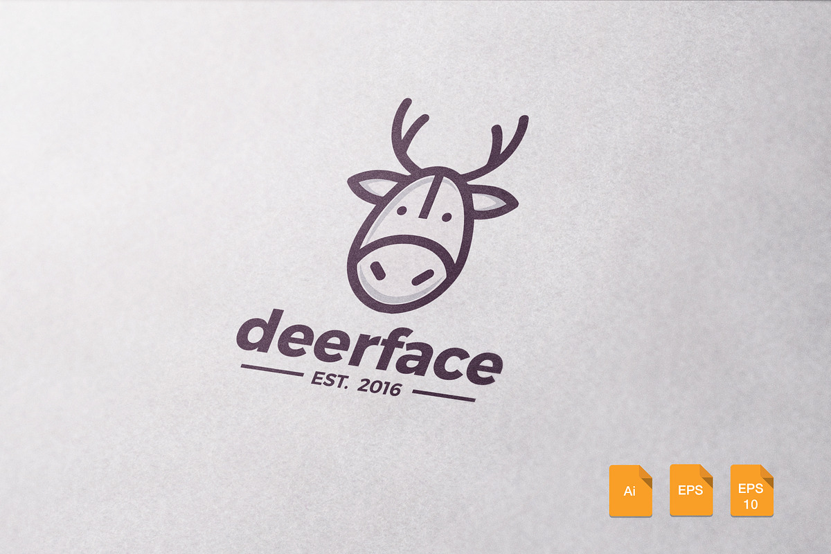 Deer Face Logo Template, a Branding & Logo Template by Propex (Photo 1 of 3)
