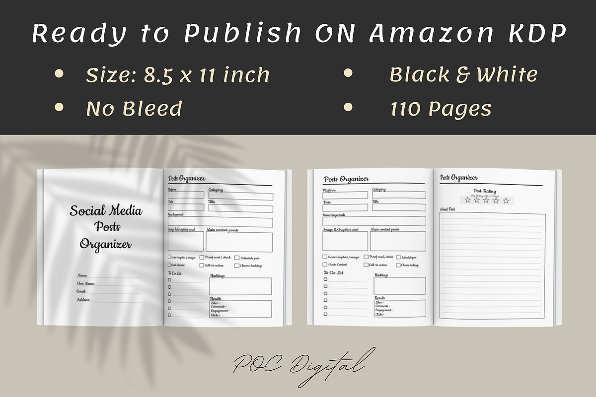 Simple Social Media Posts Planner, a Print Template by POC Digital (Photo 3 of 4)