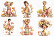 Yellow Tulip Spring Girls Clipart, an Illustration by Craft Nest (Thumbnail 3 of 6)