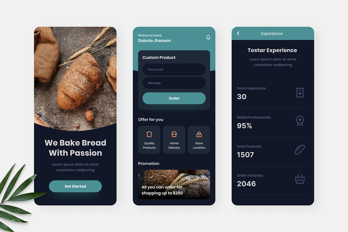 Tostar – Bread Mobile App, an UI Kit Template by Panen Creative (Photo 2 of 3)