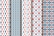 Nautical and sea seamless patterns, a Pattern Graphic by JuliaMalinovskaya (Thumbnail 3 of 3)