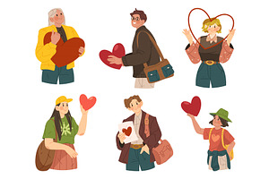People with hearts, vector sticker, a Person Illustration by Elegant Solution