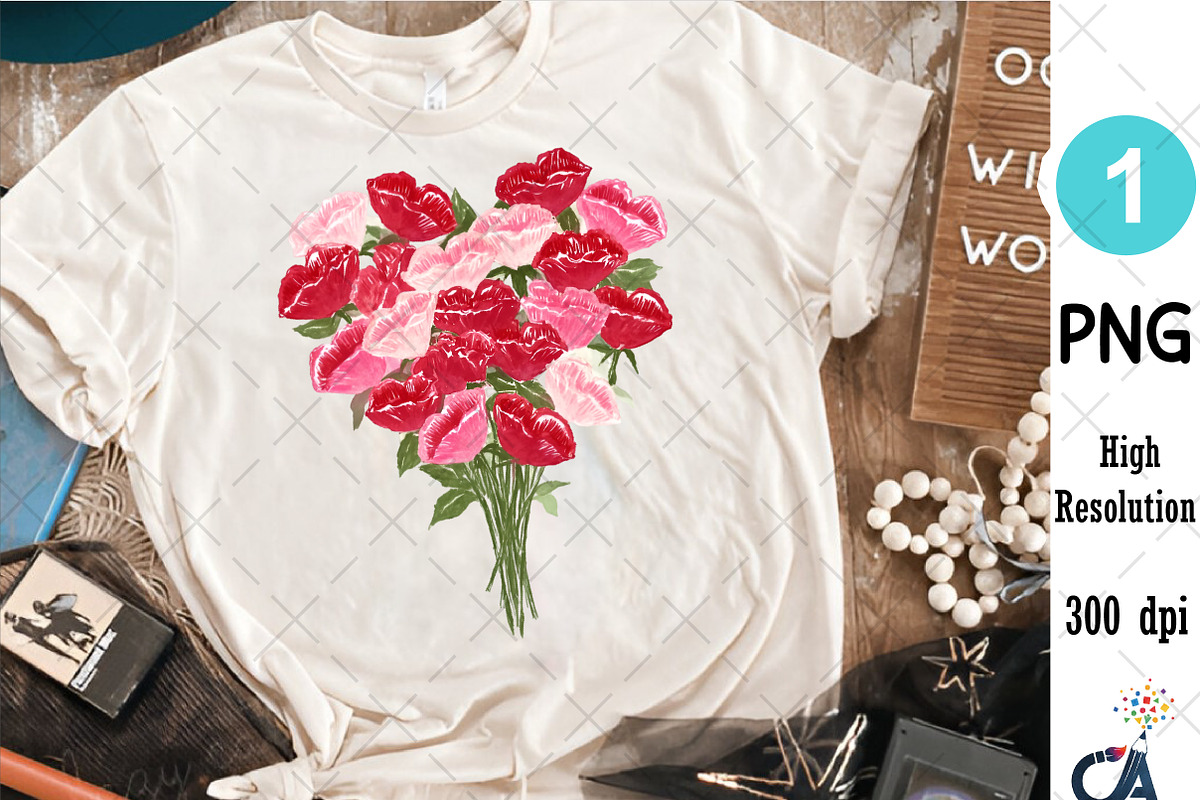 Watercolor Valentines Roses Clipart, an Illustration by Creative Art (Photo 5 of 6)