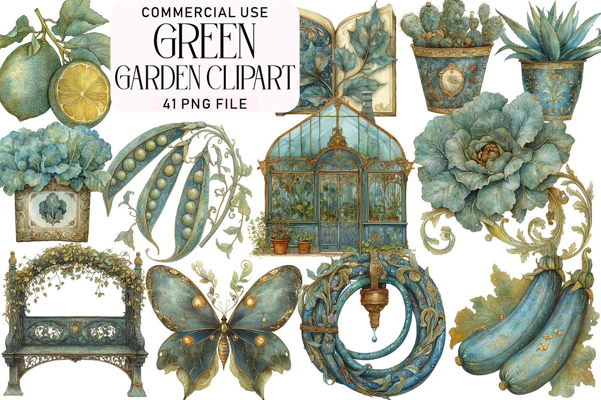 Green Garden Clipart, an Illustration by Daily.Designs (Photo 1 of 5)