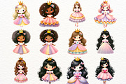 Cute Princess Clipart Bundle PNG, a Person Illustration by SugarCloudStudioArt (Thumbnail 3 of 6)