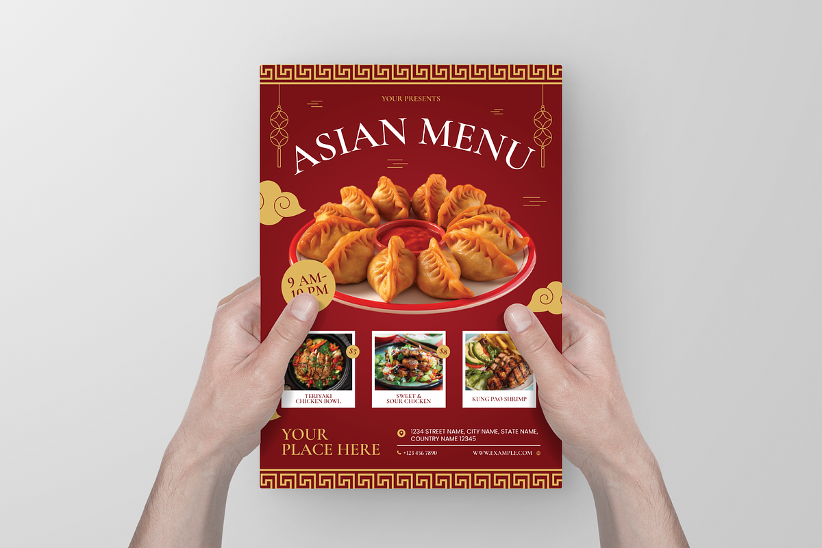 Asian Menu Flyer, a Flyer Template by Annora Studio (Photo 5 of 6)