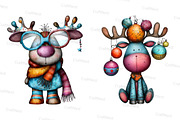 Quirky Reindeer Clipart, an Illustration by Craft Nest (Thumbnail 6 of 8)
