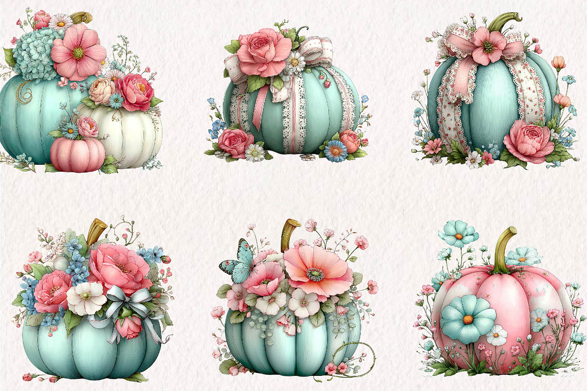 Pastel Pumpkin Clipart, a Seasonal Illustration by CreationArt (Photo 3 of 7)
