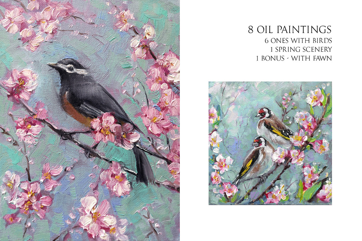 Birds welcome Spring - oil painting, an Animal Illustration by Lana Sham (Photo 3 of 13)